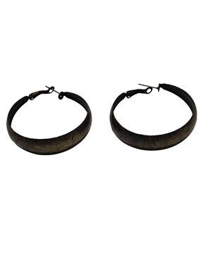 Vintage Brass Hoop Earrings Intricate Spiral Design Retro Fashion Jewelry Women